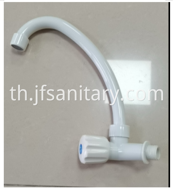 Gooseneck Swivel Faucet Abs White Sink Tap